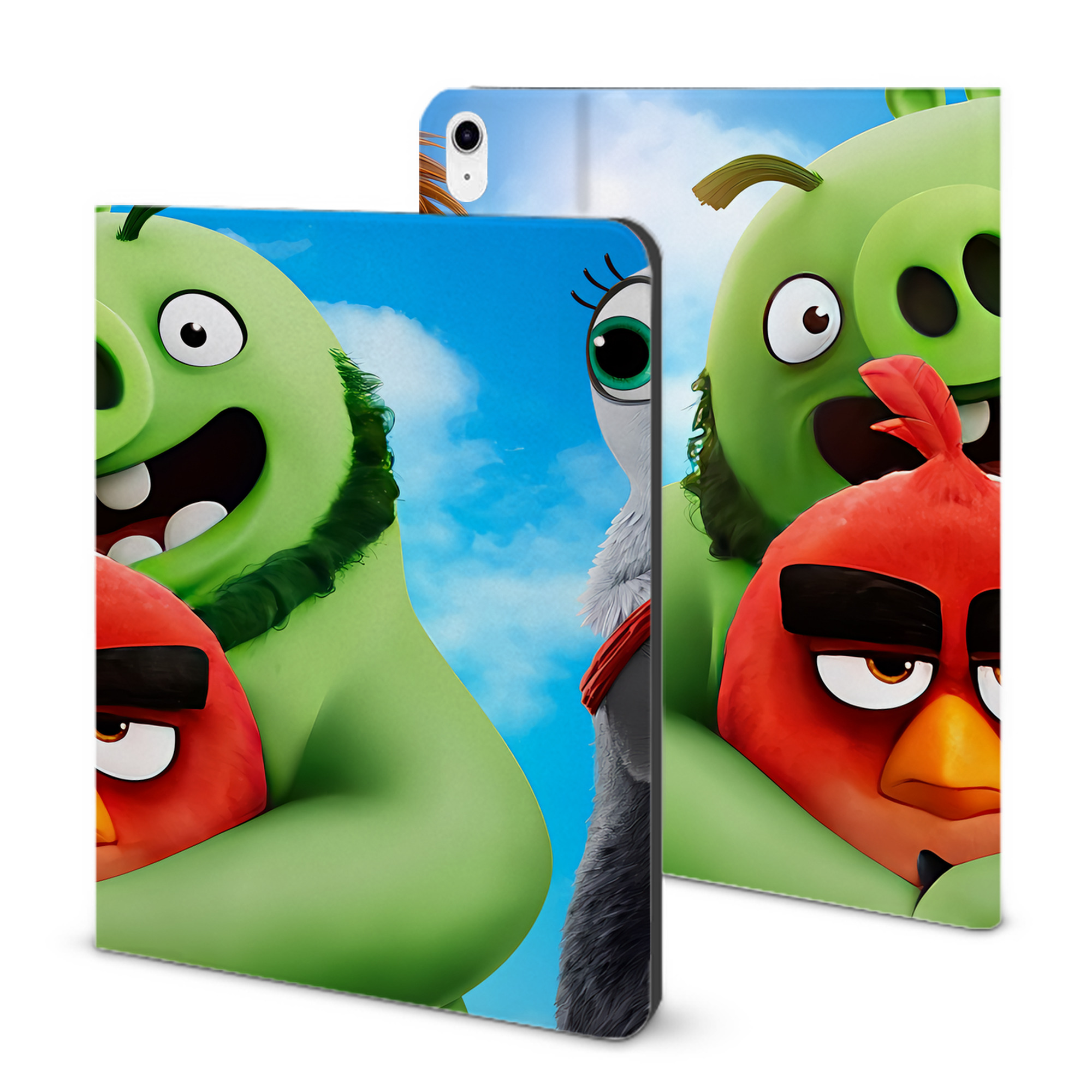 （画像用） Angry Birds アングリーバード IPad ケース ブック型 PUレザー TPU 耐衝撃 軽量 薄型 ペン収納なし 全面保護 IPad 各モデル対応
